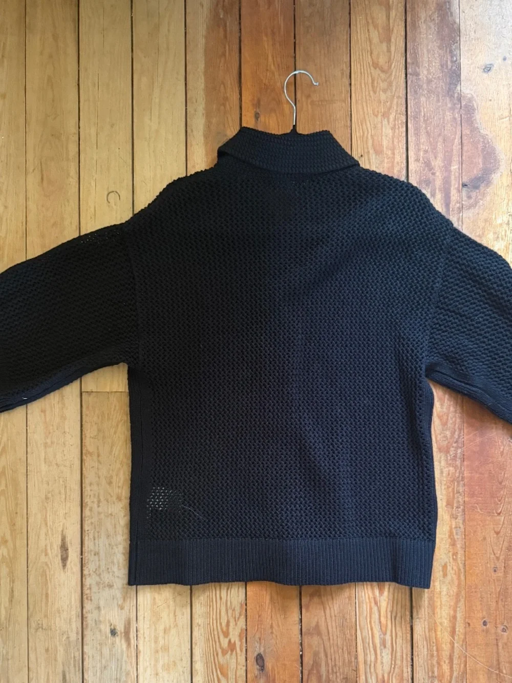 Madewell 100% cotton loose black knit short sleeve button up cardigan S/M - Picture 4 of 10